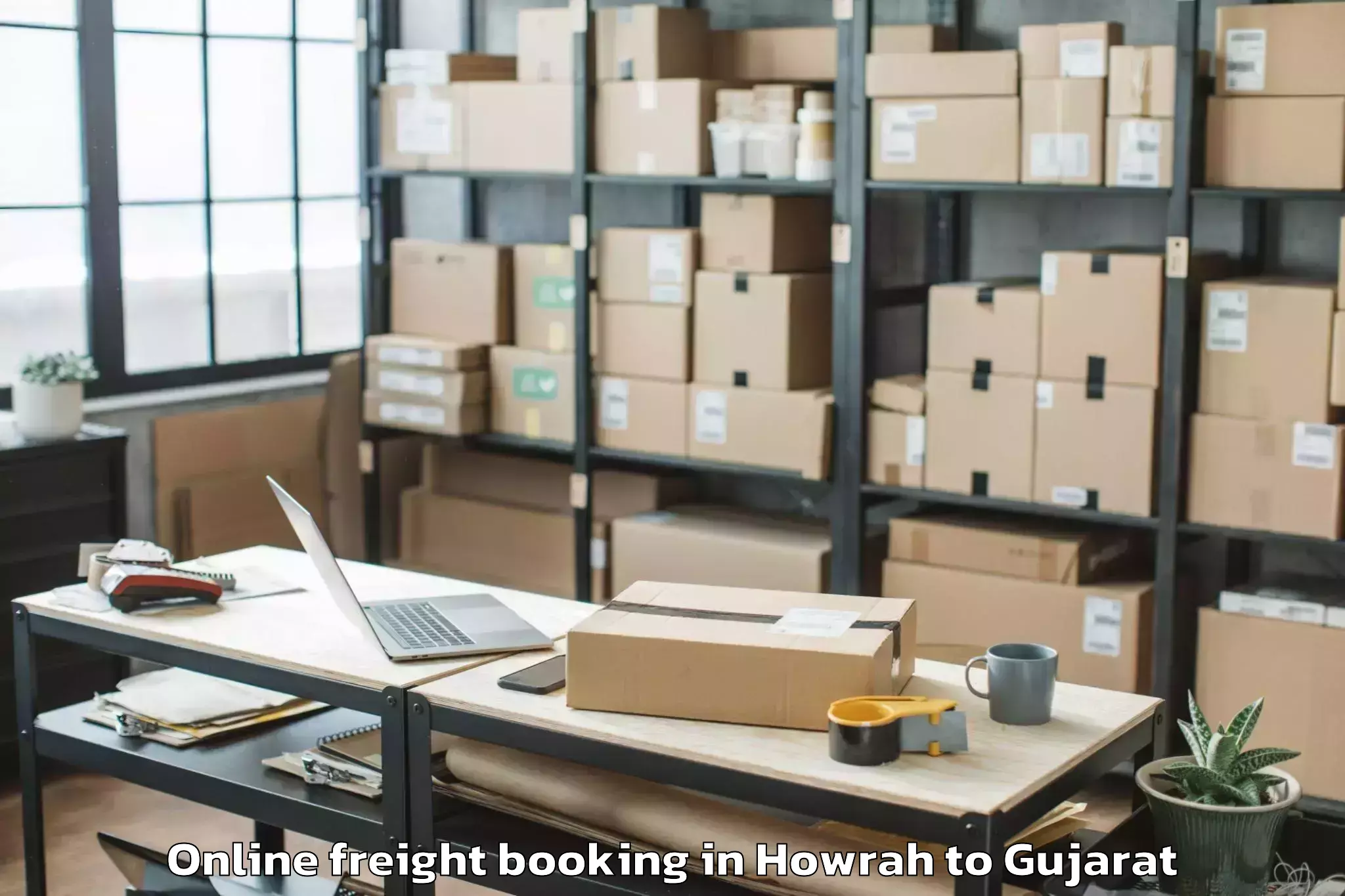 Affordable Howrah to Madhavkampa Online Freight Booking